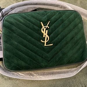 Saint Laurent Lou Camera Bag Suede Crossbo in Women - Green